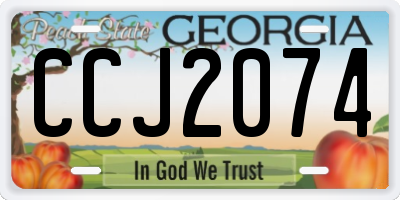 GA license plate CCJ2074