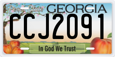 GA license plate CCJ2091