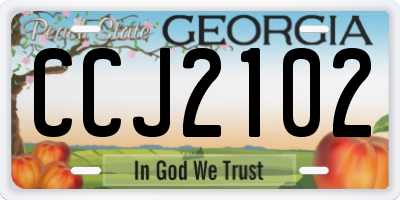 GA license plate CCJ2102