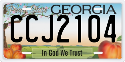 GA license plate CCJ2104