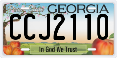 GA license plate CCJ2110