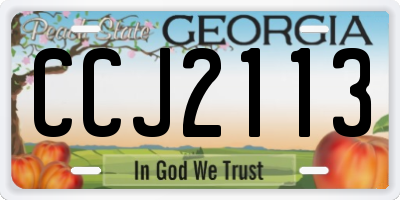 GA license plate CCJ2113
