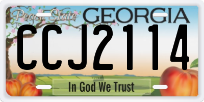 GA license plate CCJ2114