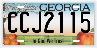 GA license plate CCJ2115