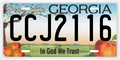GA license plate CCJ2116