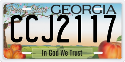 GA license plate CCJ2117