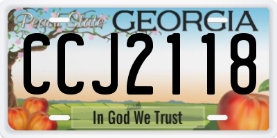 GA license plate CCJ2118