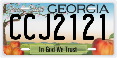 GA license plate CCJ2121