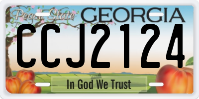 GA license plate CCJ2124