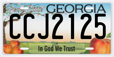 GA license plate CCJ2125