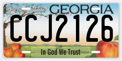 GA license plate CCJ2126
