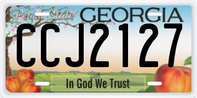 GA license plate CCJ2127