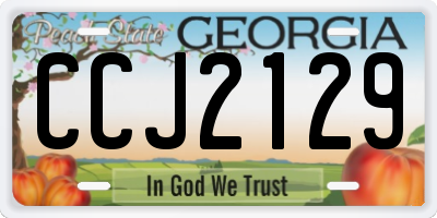 GA license plate CCJ2129