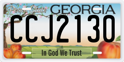 GA license plate CCJ2130