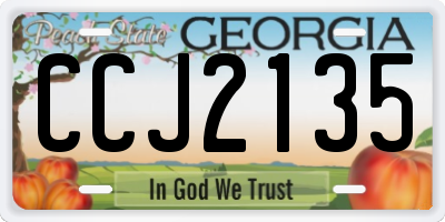 GA license plate CCJ2135