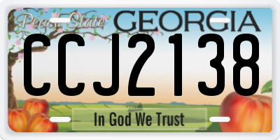 GA license plate CCJ2138