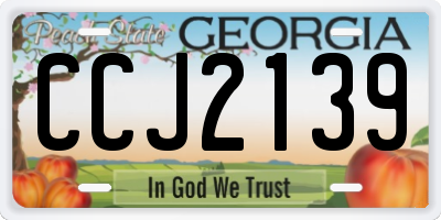 GA license plate CCJ2139