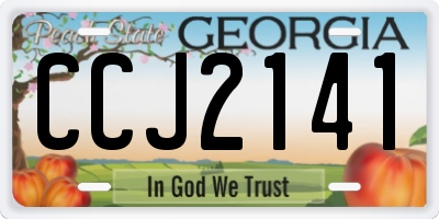 GA license plate CCJ2141