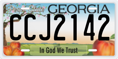 GA license plate CCJ2142