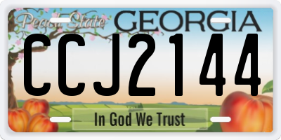 GA license plate CCJ2144