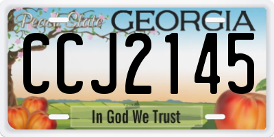 GA license plate CCJ2145