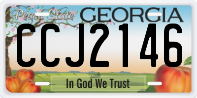 GA license plate CCJ2146