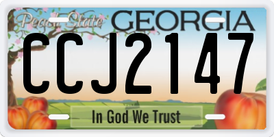 GA license plate CCJ2147