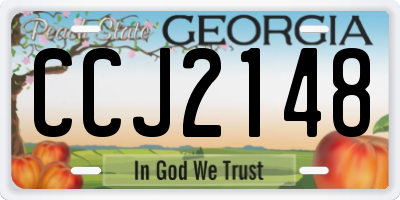 GA license plate CCJ2148