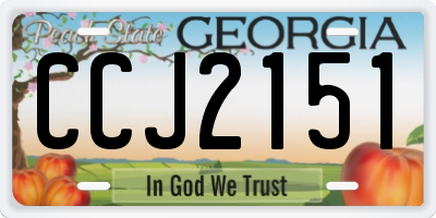 GA license plate CCJ2151