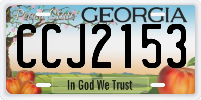GA license plate CCJ2153