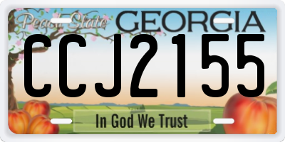 GA license plate CCJ2155
