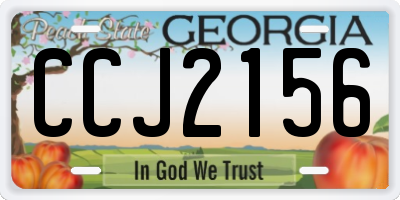 GA license plate CCJ2156