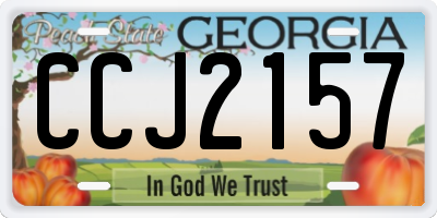 GA license plate CCJ2157