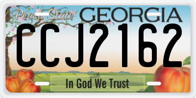 GA license plate CCJ2162