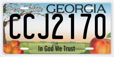 GA license plate CCJ2170