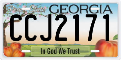 GA license plate CCJ2171