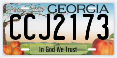 GA license plate CCJ2173