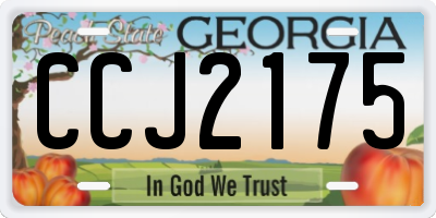 GA license plate CCJ2175