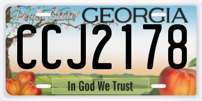 GA license plate CCJ2178