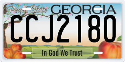 GA license plate CCJ2180
