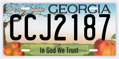 GA license plate CCJ2187