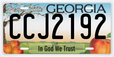 GA license plate CCJ2192