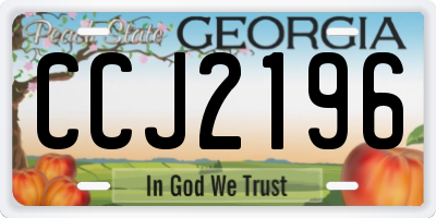 GA license plate CCJ2196