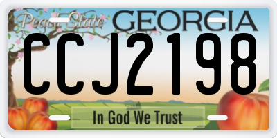 GA license plate CCJ2198