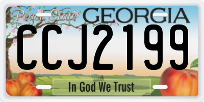 GA license plate CCJ2199