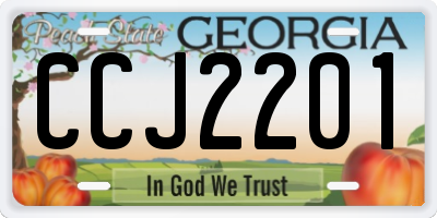 GA license plate CCJ2201