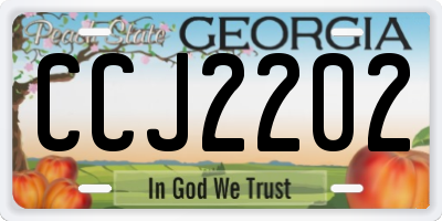 GA license plate CCJ2202