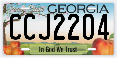 GA license plate CCJ2204