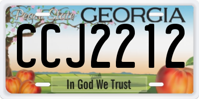 GA license plate CCJ2212