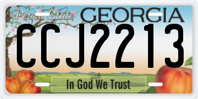 GA license plate CCJ2213